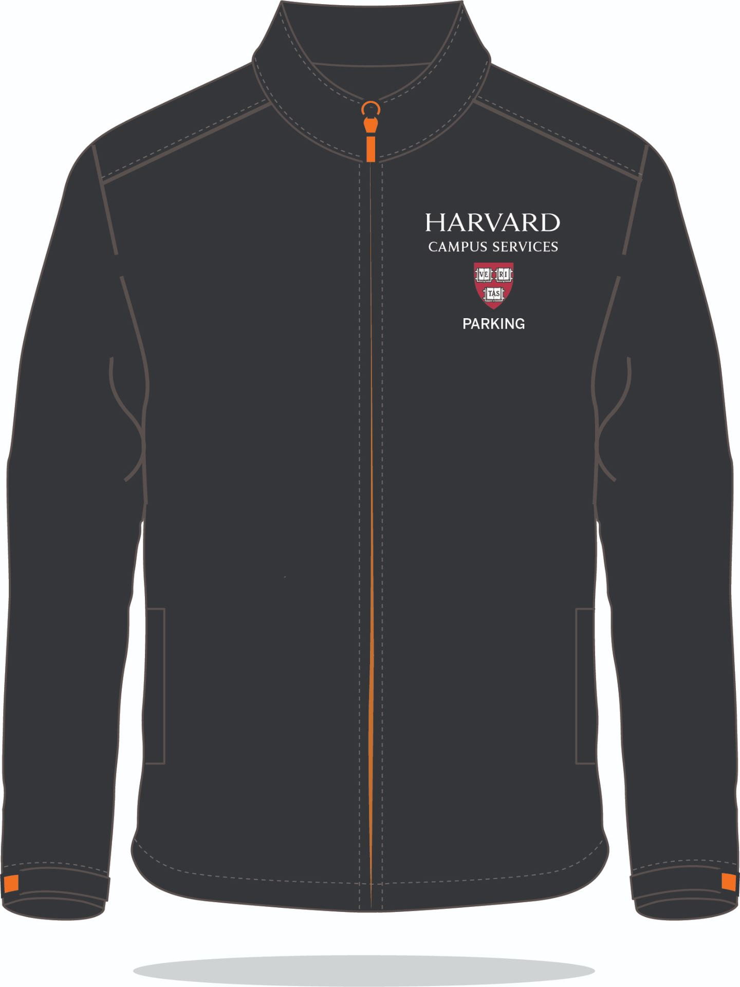 Illustration of an employee jacket with Harvard branding